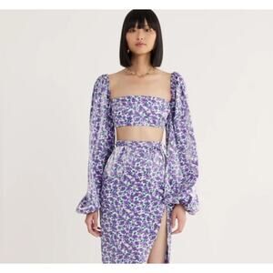NWT Rumer Soraya Floral Crop Top Lilac Size Small